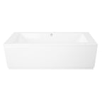 iBathUK Strava Double Ended Rectangular Acrylic Bathtub with Adjustable Feet, Modern White Gloss Bathroom Tub, 1700 x 750mm