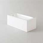 iBathUK Arvon Single Ended Rectangular Acrylic Bathtub with Adjustable Feet, Modern White Gloss Bathroom Tub, 1500 x 700mm