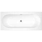 iBathUK Olira Double Ended Rectangular Acrylic Bathtub with Rounded Interior, White Gloss Bathroom Bath, 1700 x 750mm