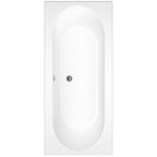 iBathUK Olira Double Ended Rectangular Acrylic Bathtub with Rounded Interior, White Gloss Bathroom Bath 1800 x 800mm