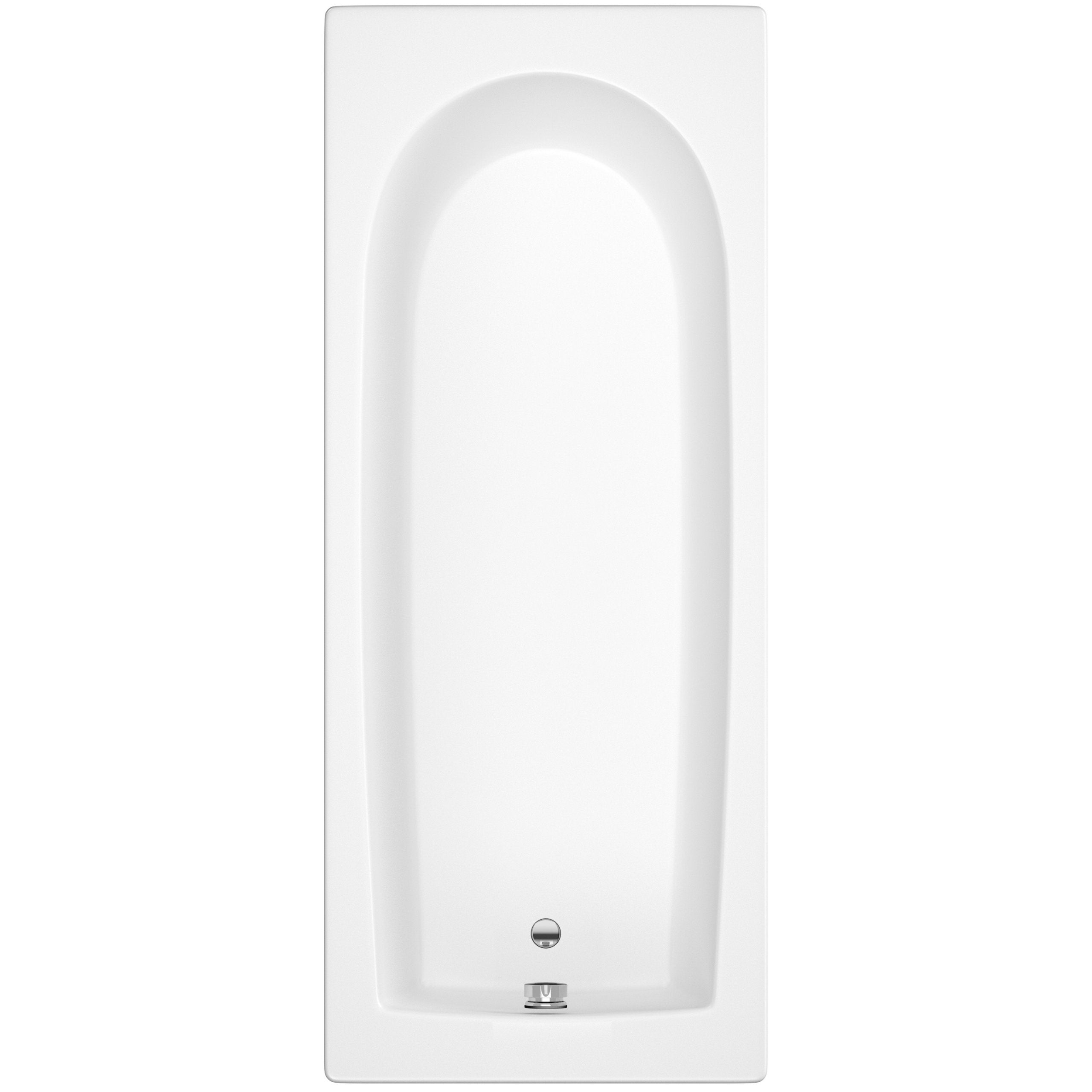 iBathUK Setra Single-Ended Round Acrylic Bath with Adjustable Feet, Durable Modern Bathroom Bathtub in Gloss White, 1800 x 800mm