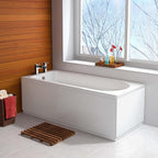 iBathUK Setra Single-Ended Round Acrylic Bath with Adjustable Feet, Durable Modern Bathroom Bathtub in Gloss White, 1800 x 800mm