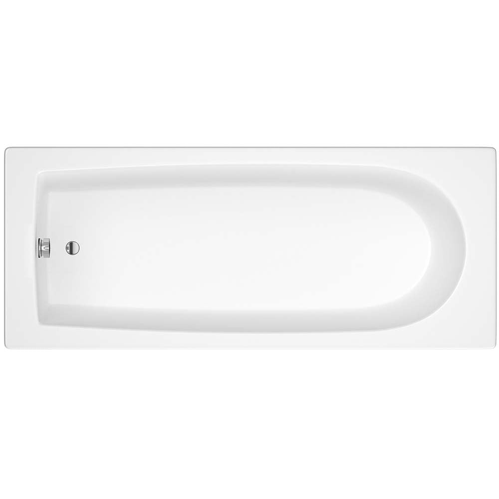 iBathUK Setra Single-Ended Round Acrylic Bath with Adjustable Feet, Durable Modern Bathroom Bathtub in Gloss White, 1800 x 800mm