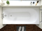 iBathUK Setra Single-Ended Round Acrylic Bath with Adjustable Feet, Durable Modern Bathroom Bathtub in Gloss White, 1800 x 800mm