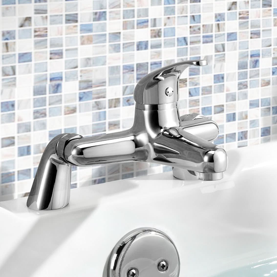 iBathUK Victorix Bath Filler Mixer Tap, Modern Monobloc Bath Filler Tap with Lever Handles for Stylish Bathrooms, Chrome
