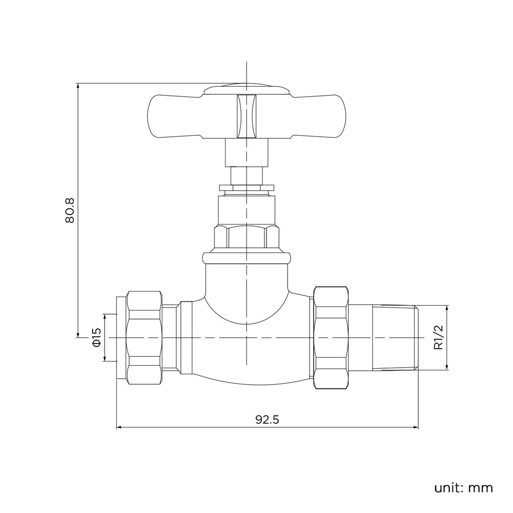 iBathUK Regency Straight Round Traditional Radiator Valve Pair, Anti-Scald Design, Matt Anthracite Radiator Valves, Universal Fit for All Radiators
