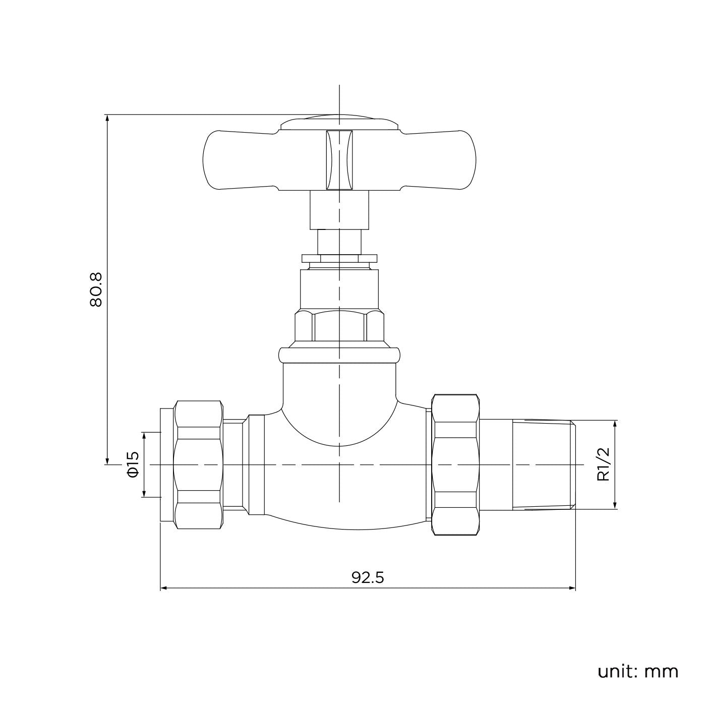 iBathUK Regency Straight Round Traditional Radiator Valve Pair, Anti-Scald Design, Matt Anthracite Radiator Valves, Universal Fit for All Radiators
