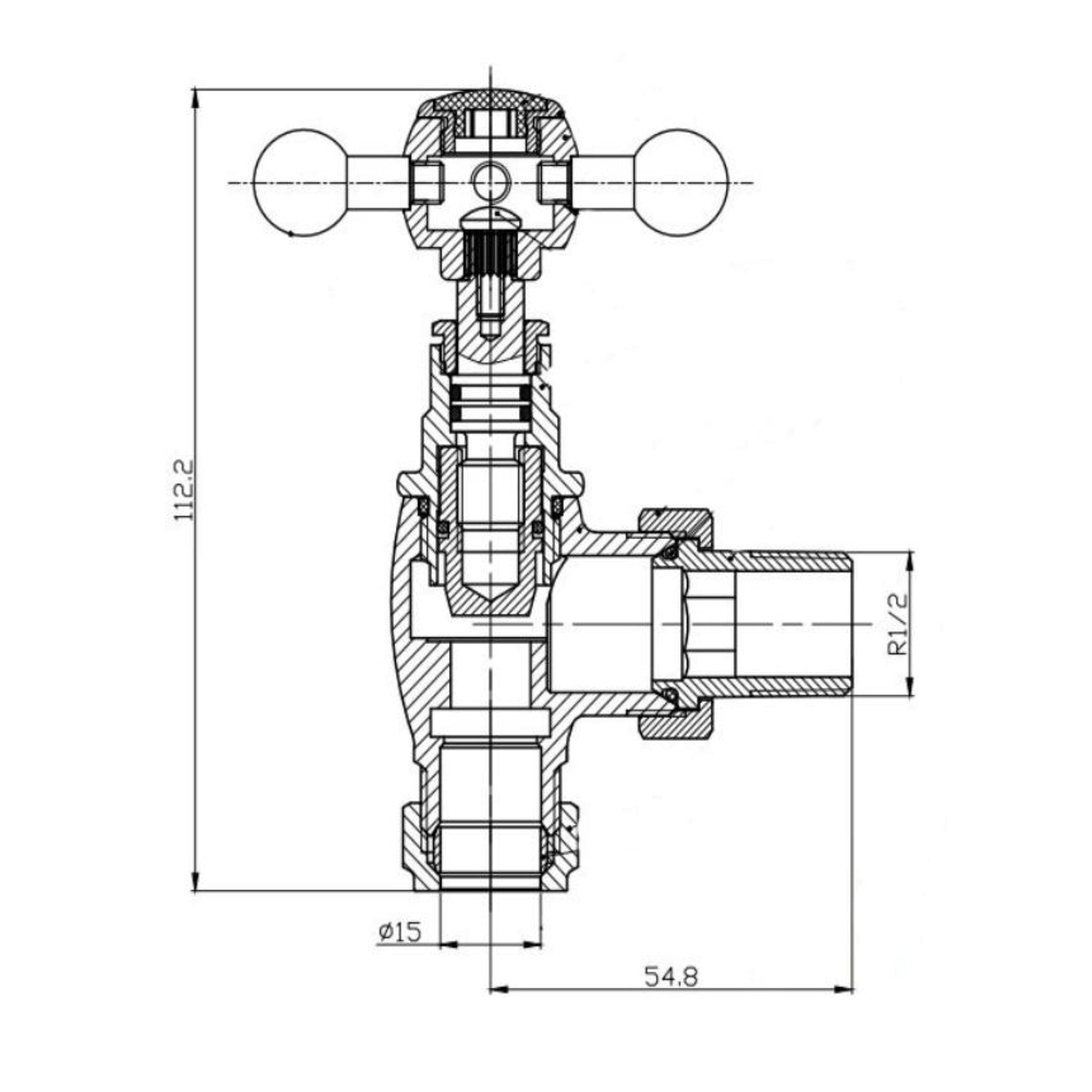 iBathUK Cambridge Traditional Angled Radiator Valve Pair, Chrome, Clip-On Install, Anti-Scald Design, Wall or Floor Mounted, Universal Fit for All Radiators