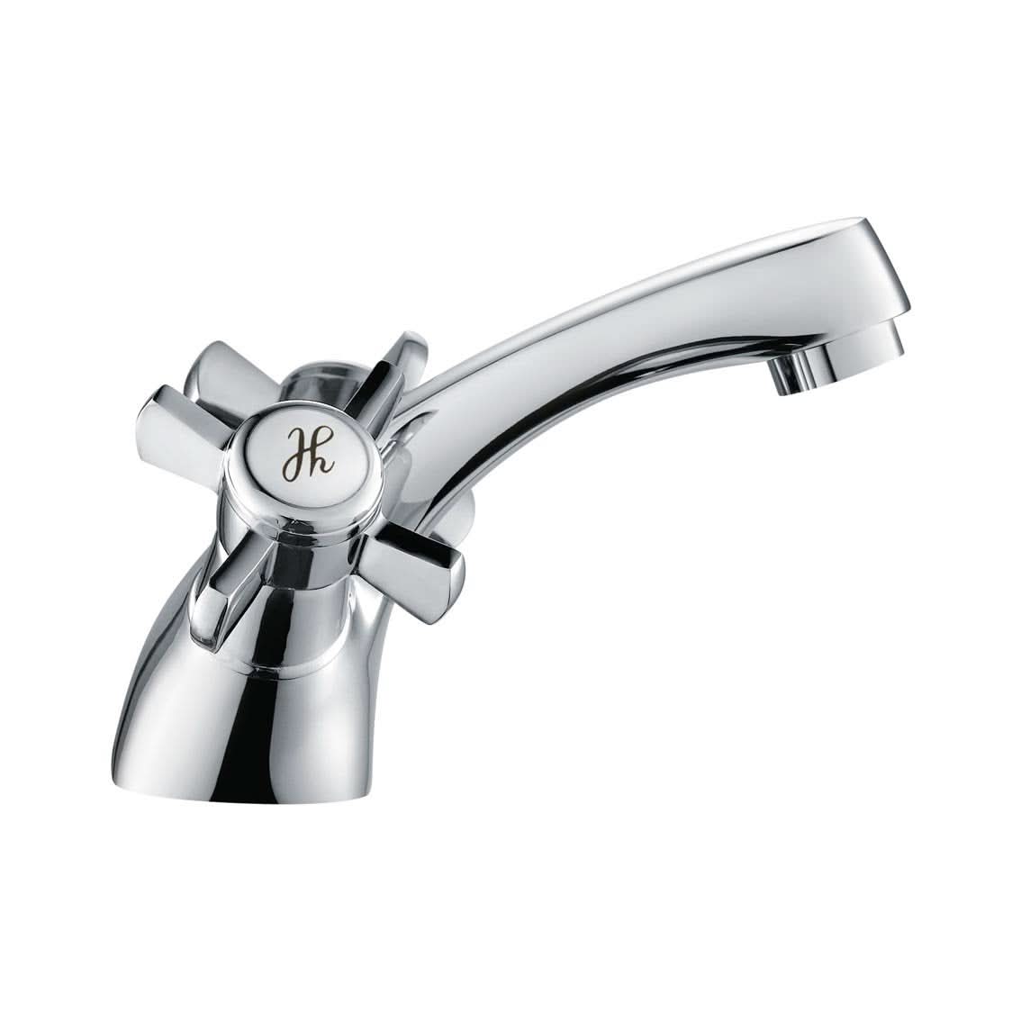 iBathUK Nimbus Traditional Chrome Basin Mixer Tap Monobloc Bathroom Sink Faucet, Basin with Mixer Tap, Bath Sink Mixer Tap