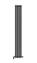 iBathUK Strata Vertical Single Panel Oval Radiator, Wall Mounted Designer Radiator, High Heat Output, Matt White, 1800 x 600mm