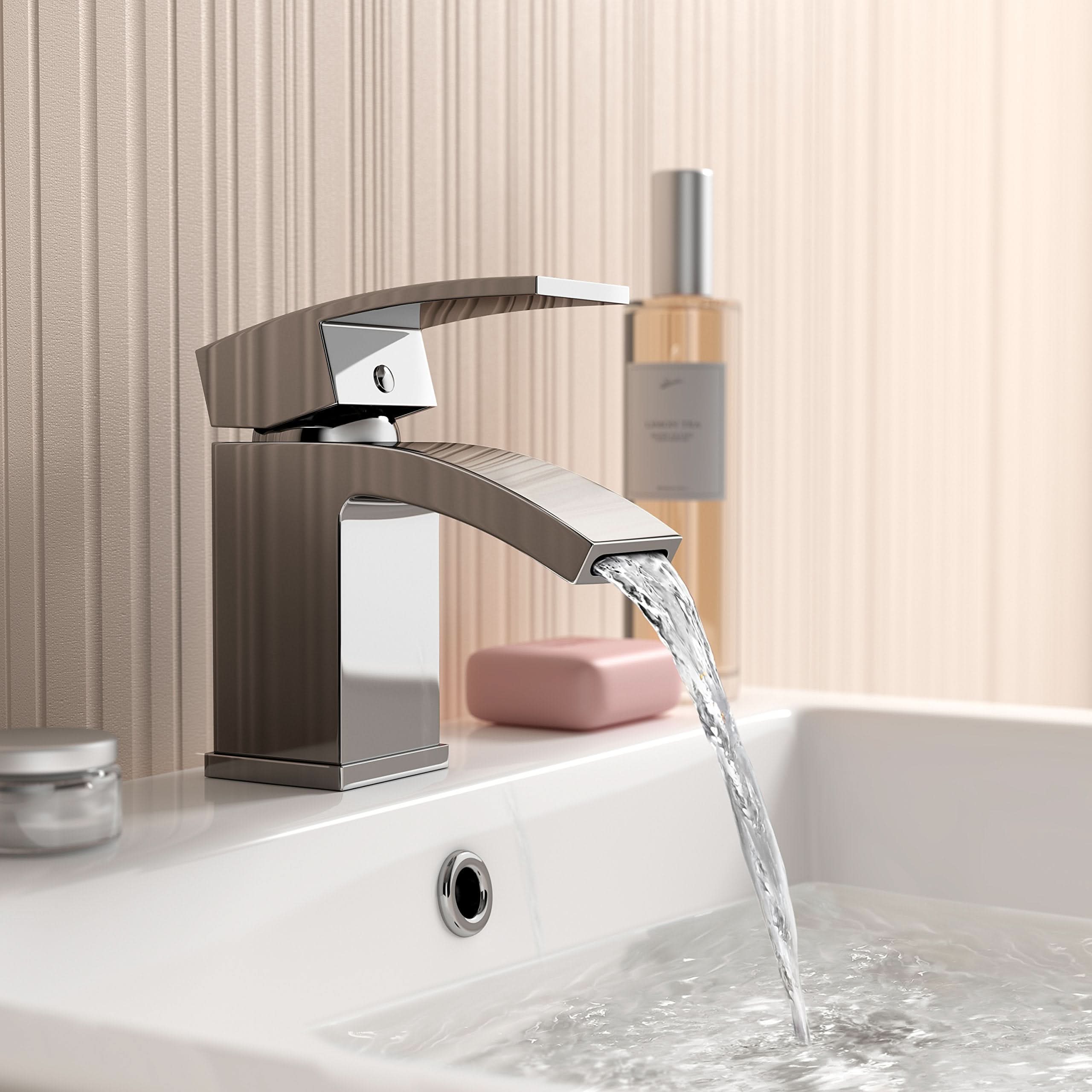 iBathUK Zylar Basin Sink Mixer Tap Modern Bathroom Lever Faucet, Stylish Basin Mixer for Everyday Functionality, Chrome