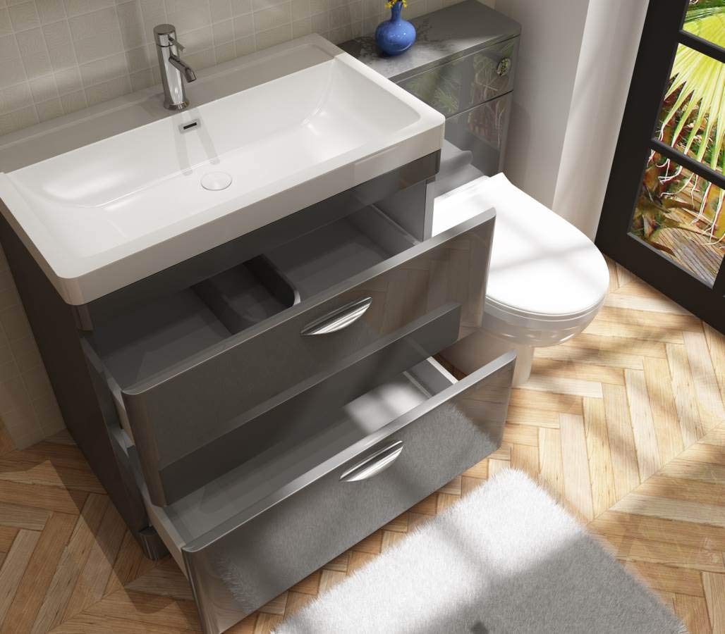 Apollo 2 Drawer Floorstanding Vanity With Basin