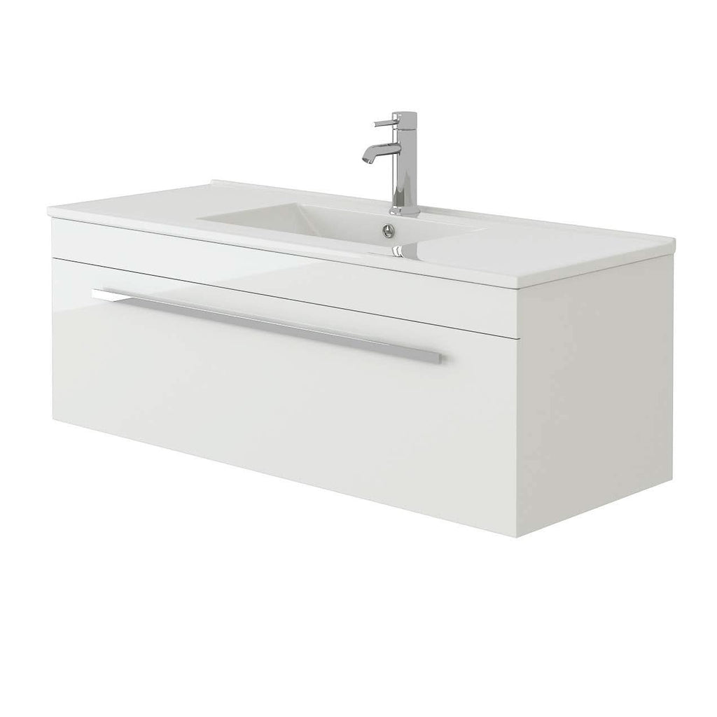 Venus Wall Hung Vanity Unit With Slim Basin - 1000mm Wide - White