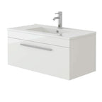 Venus Wall Hung Vanity Unit With Slim Basin - 800mm Wide - White
