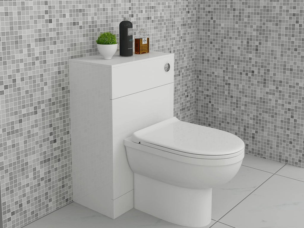 Linx Ceramic D Shaped Back to Wall Toilet - 600 x 330mm Gloss White