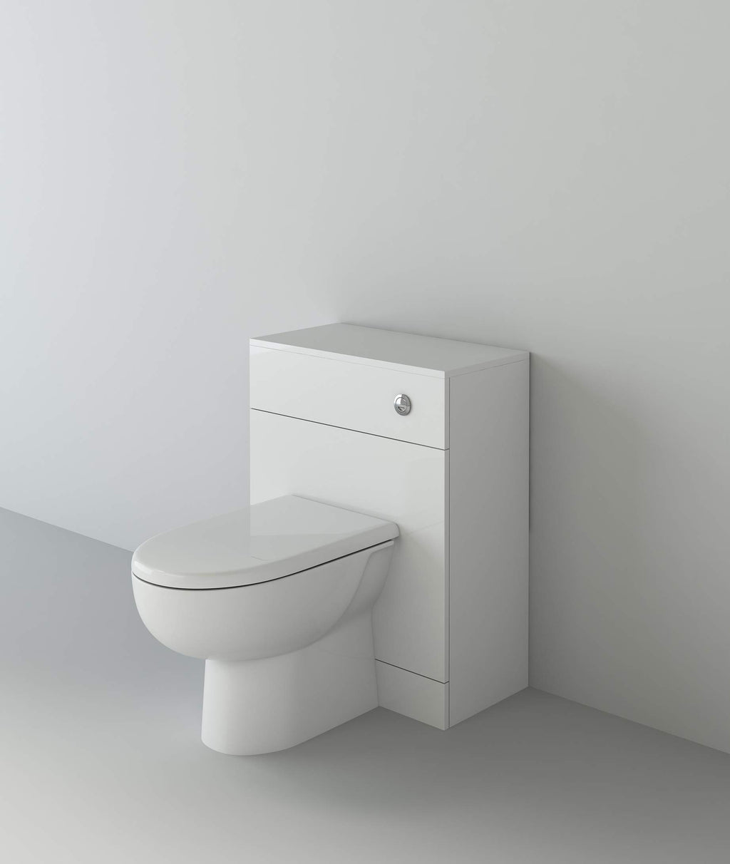 Linx Ceramic D Shaped Back to Wall Toilet - 600 x 330mm Gloss White