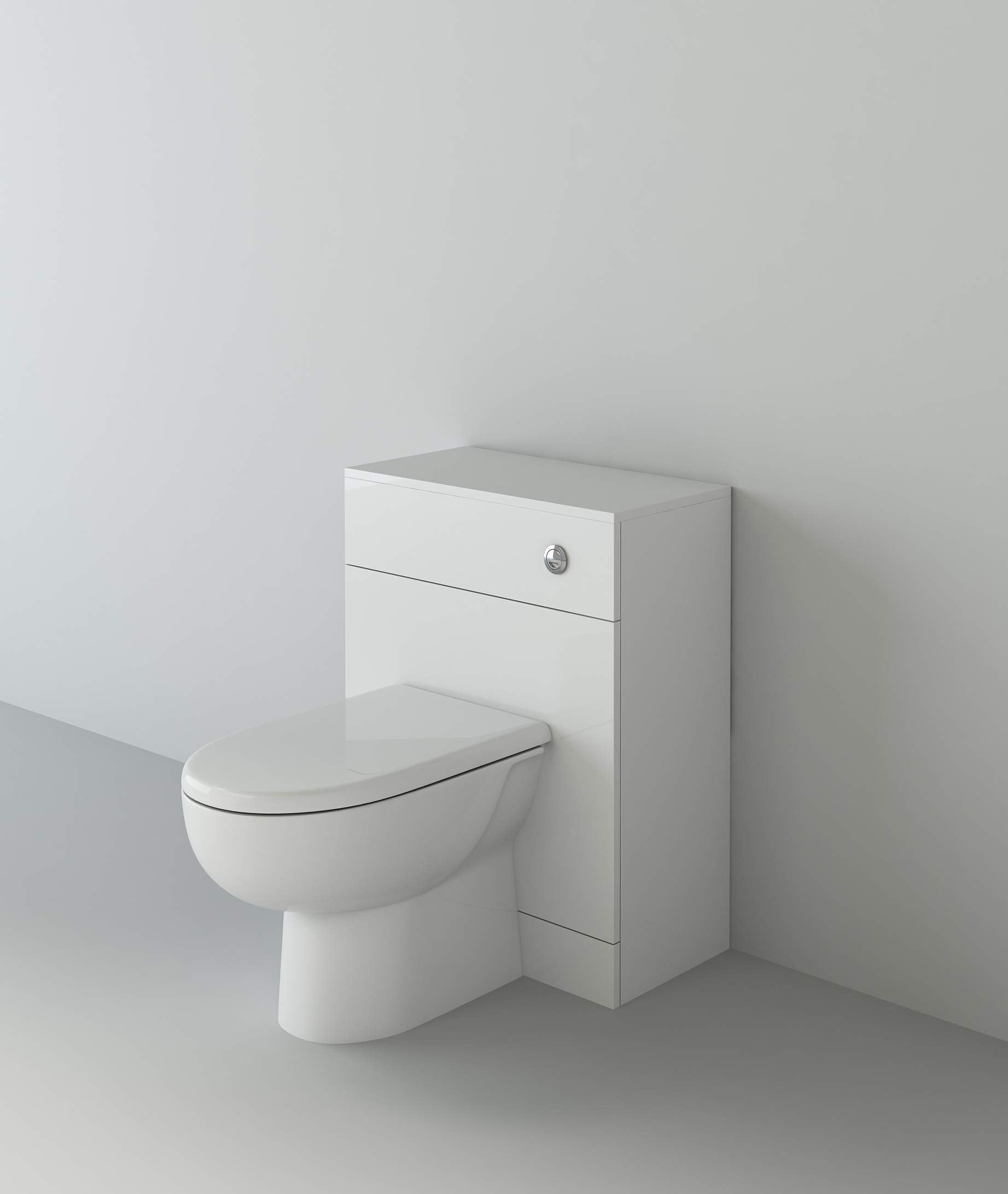 Linx Ceramic D Shaped Back to Wall Toilet - 600 x 330mm Gloss White