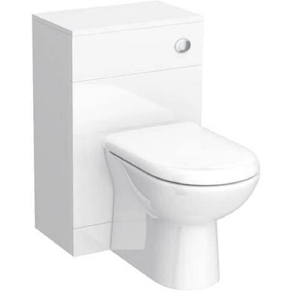 Sphinx Ceramic D Shaped Back to Wall Toilet - 500 x 200mm Gloss White