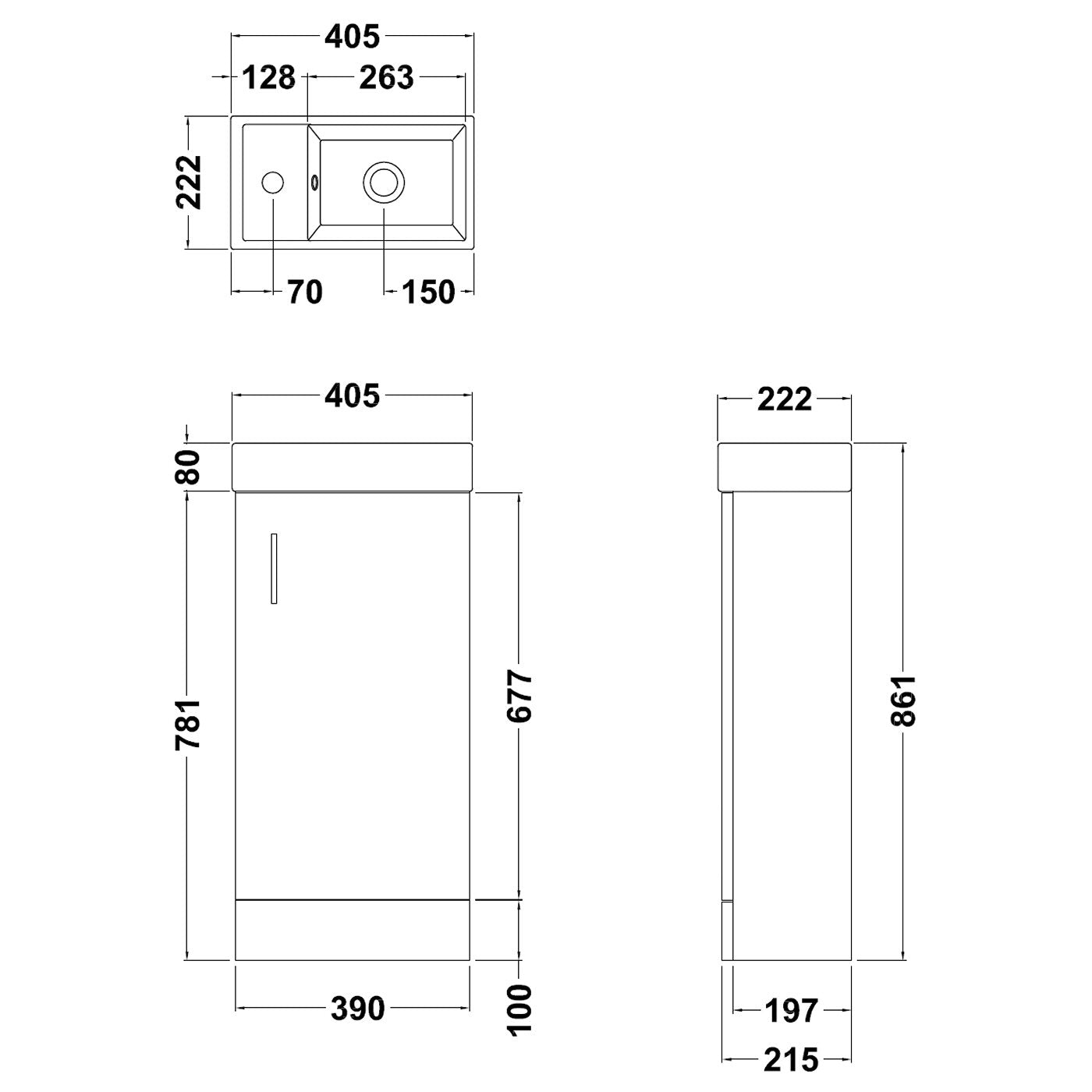 Mini 400 Unit and Basin - White (BB.MIN010)