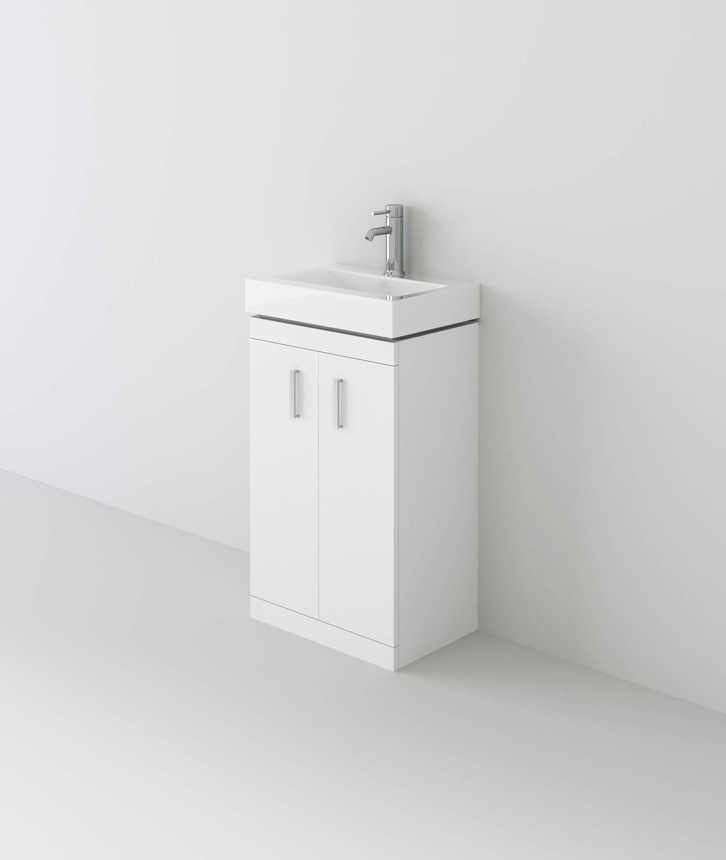 450mm Cloakroom Unit and basin - White (BB.NCLW100)