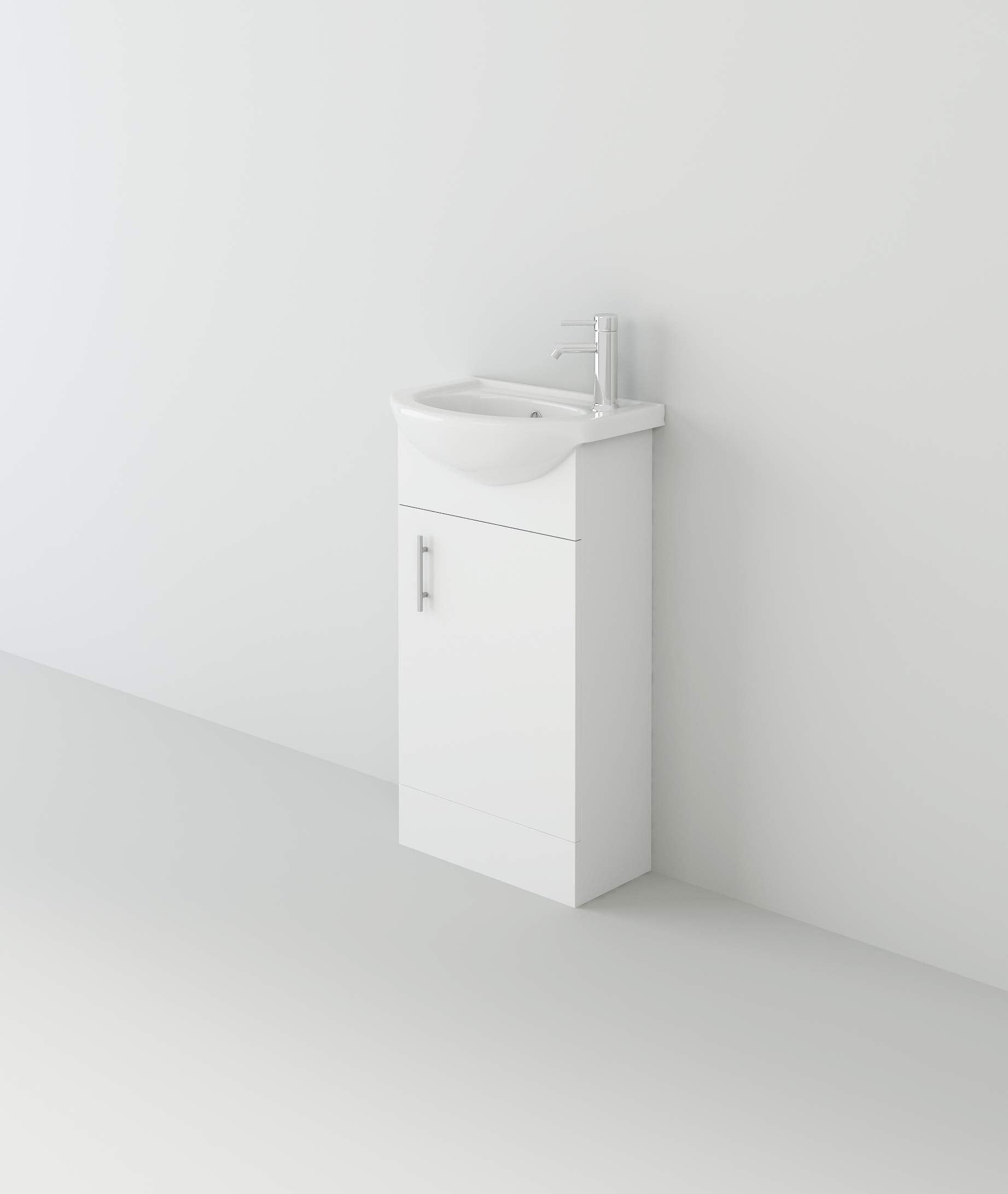 Petite 420mm Unit and basin - white (PET420)