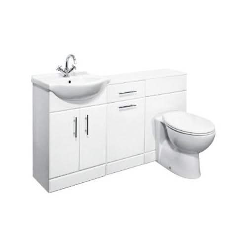 Vanity Bathroom Furniture Set WC Toilet Unit Pan Cistern Laundry 1400mm