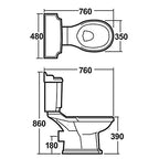 Traditional Toilet Pan and Cistern with Seat Soft Slow Close Design for Bathroom