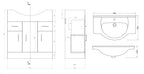 Linx 1450 Combo Set 850 Vanity with WC Pack