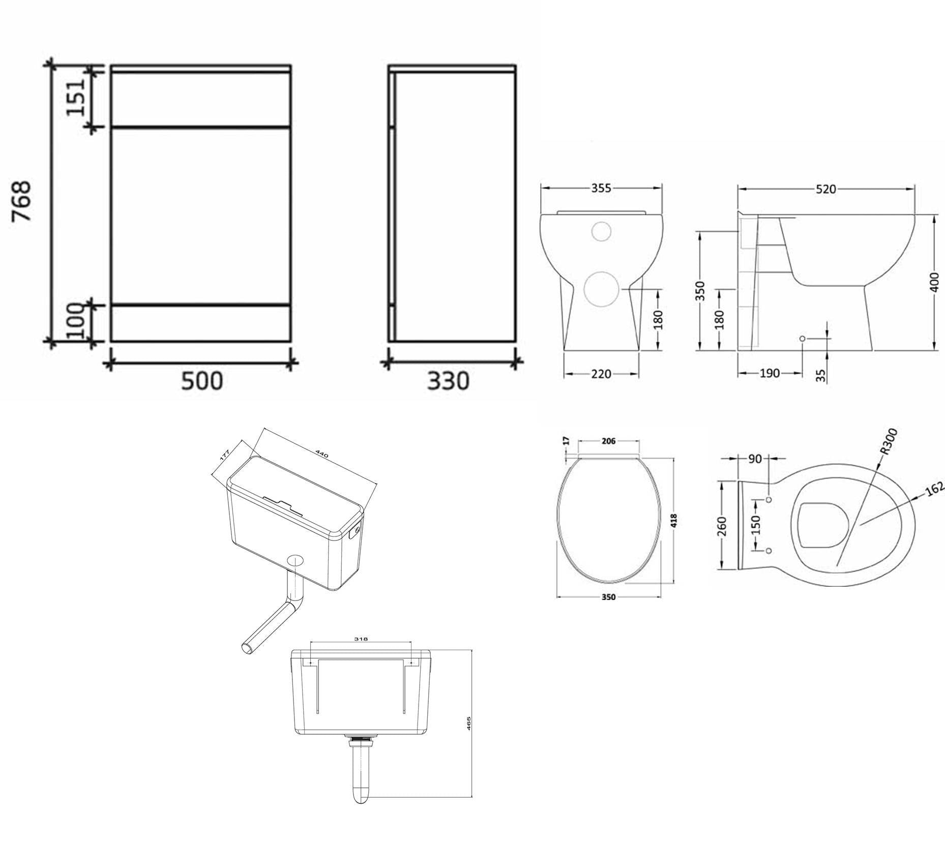 Linx 1700 Combo Set 1200 Vanity with WC Pack