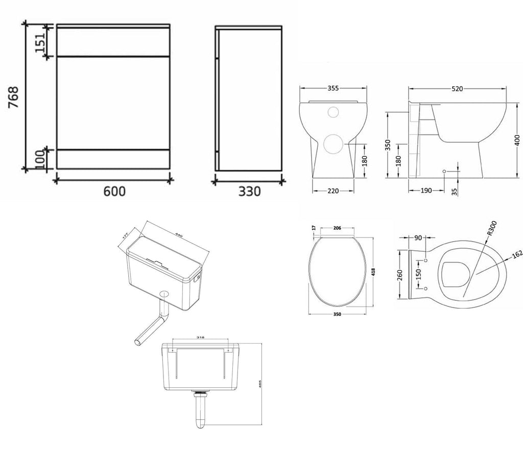 Linx 1800 Combo Set 1200 Vanity with WC Pack