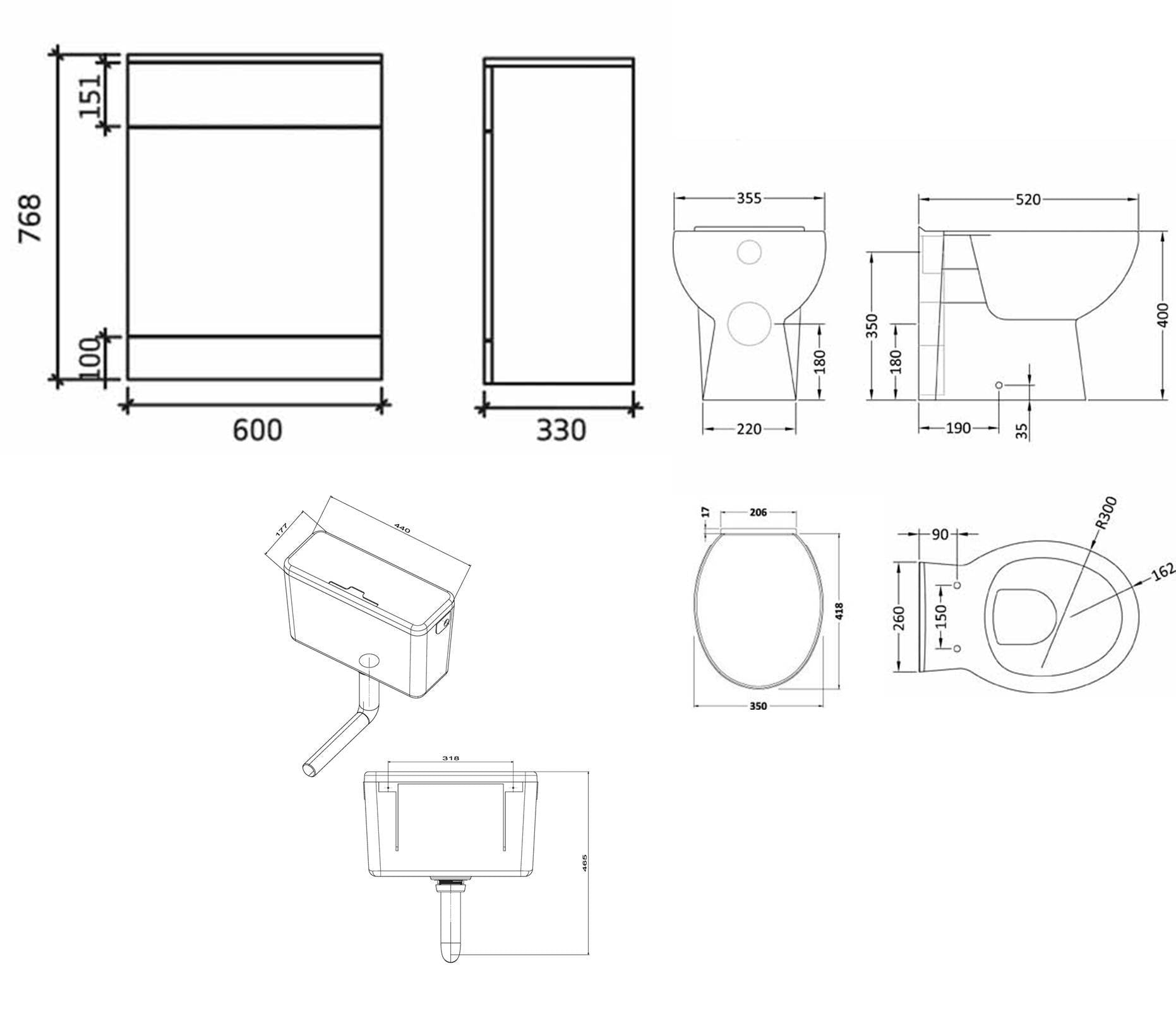 Linx 1800 Combo Set 1200 Vanity with WC Pack