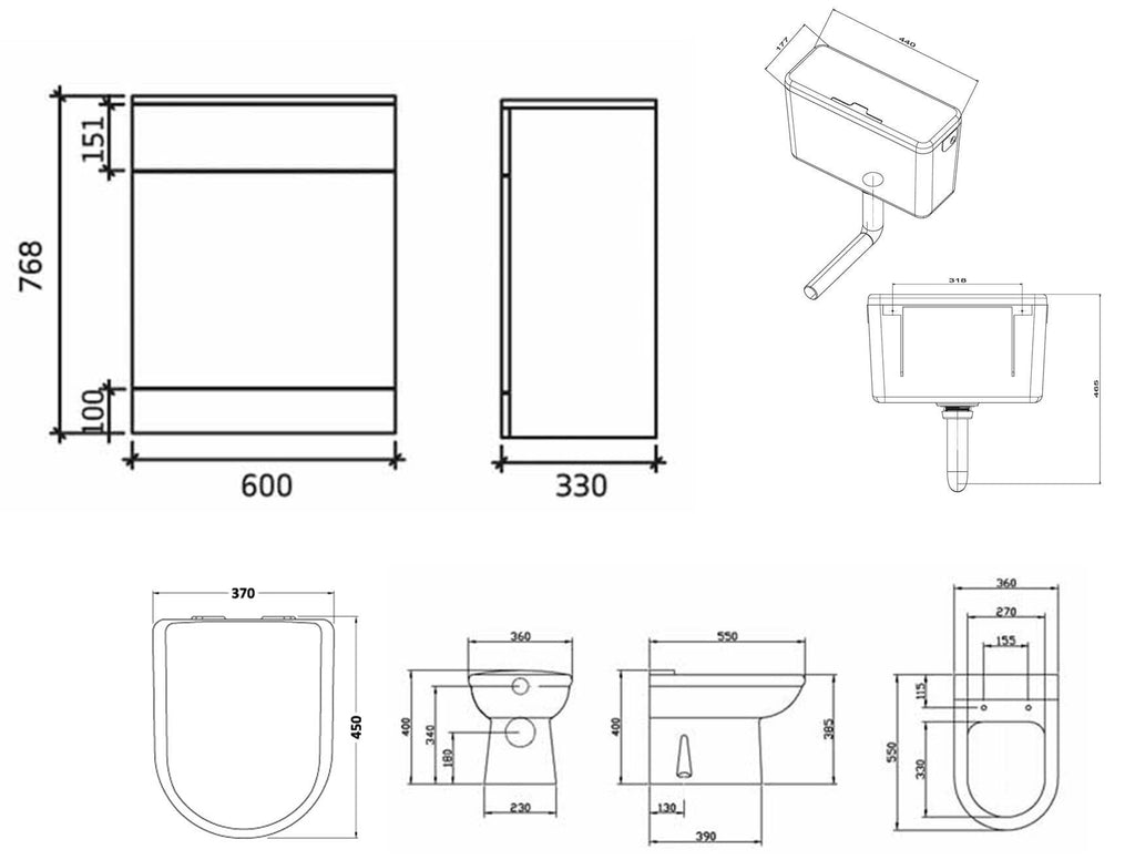 Linx 1800 Combo Set 1200 Vanity with WC Pack