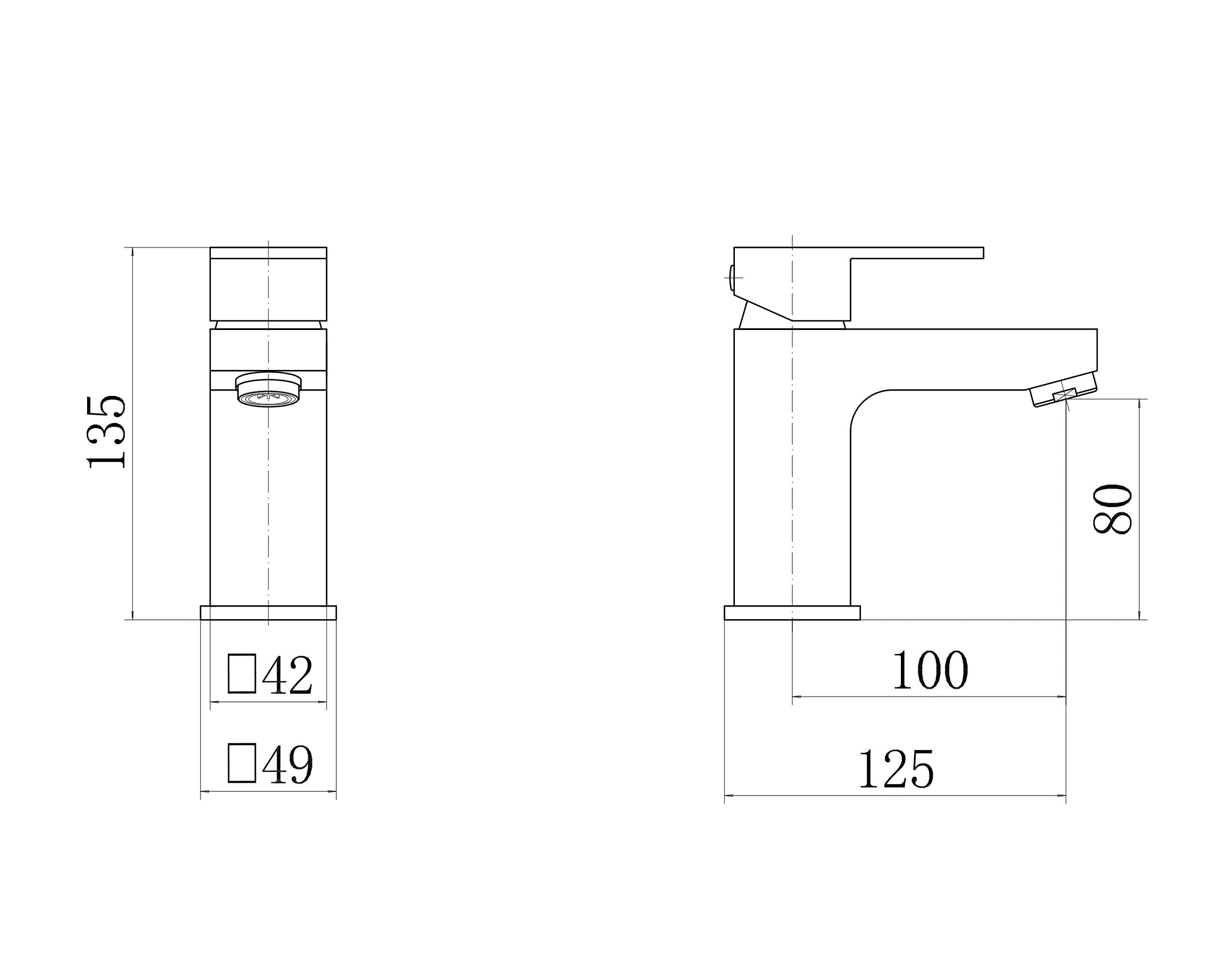 Munro mono basin mixer c/w Waste