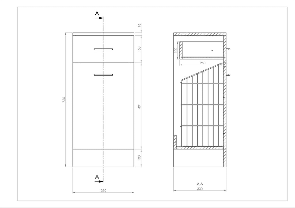 Mars Flatpack Laundry unit 350x330mm