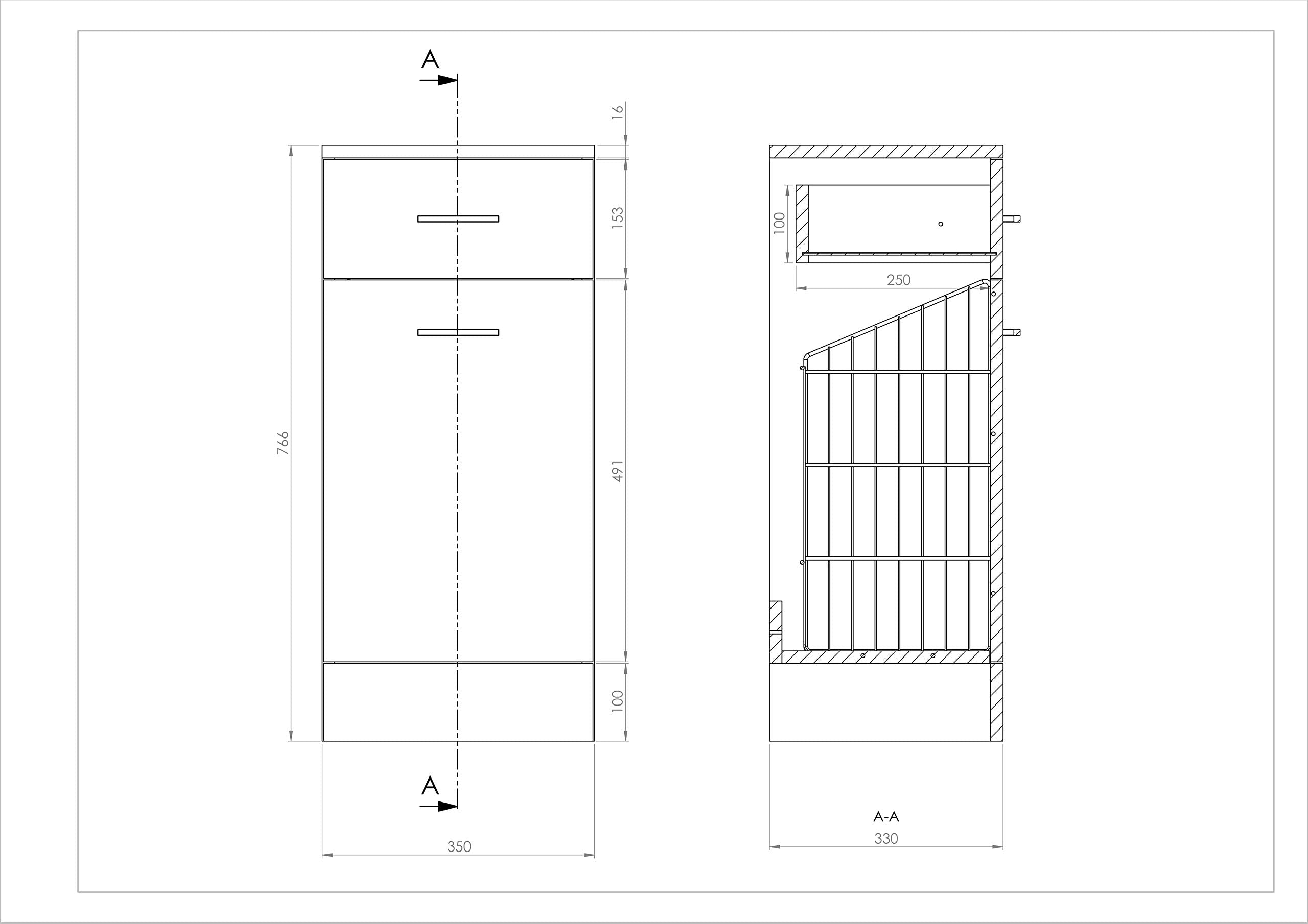 Mars Flatpack Laundry unit 350x330mm