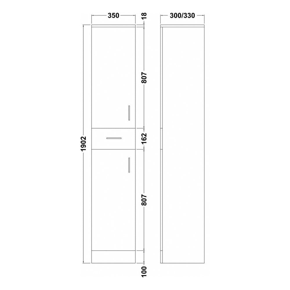 Mars Flatpack Tall boy 350x330mm
