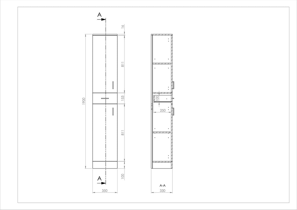 Mars Flatpack Tall boy 350x330mm