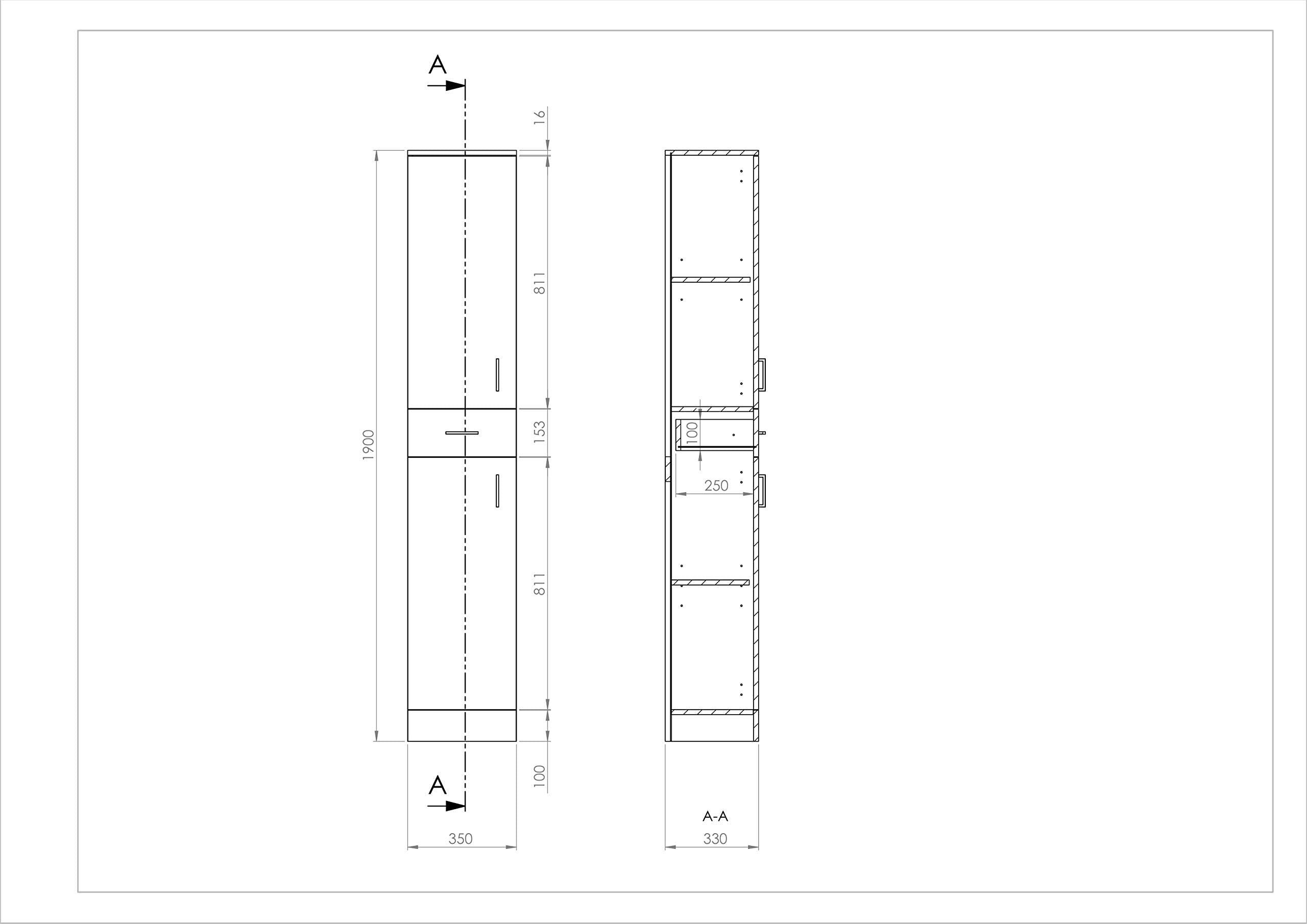 Mars Flatpack Tall boy 350x330mm