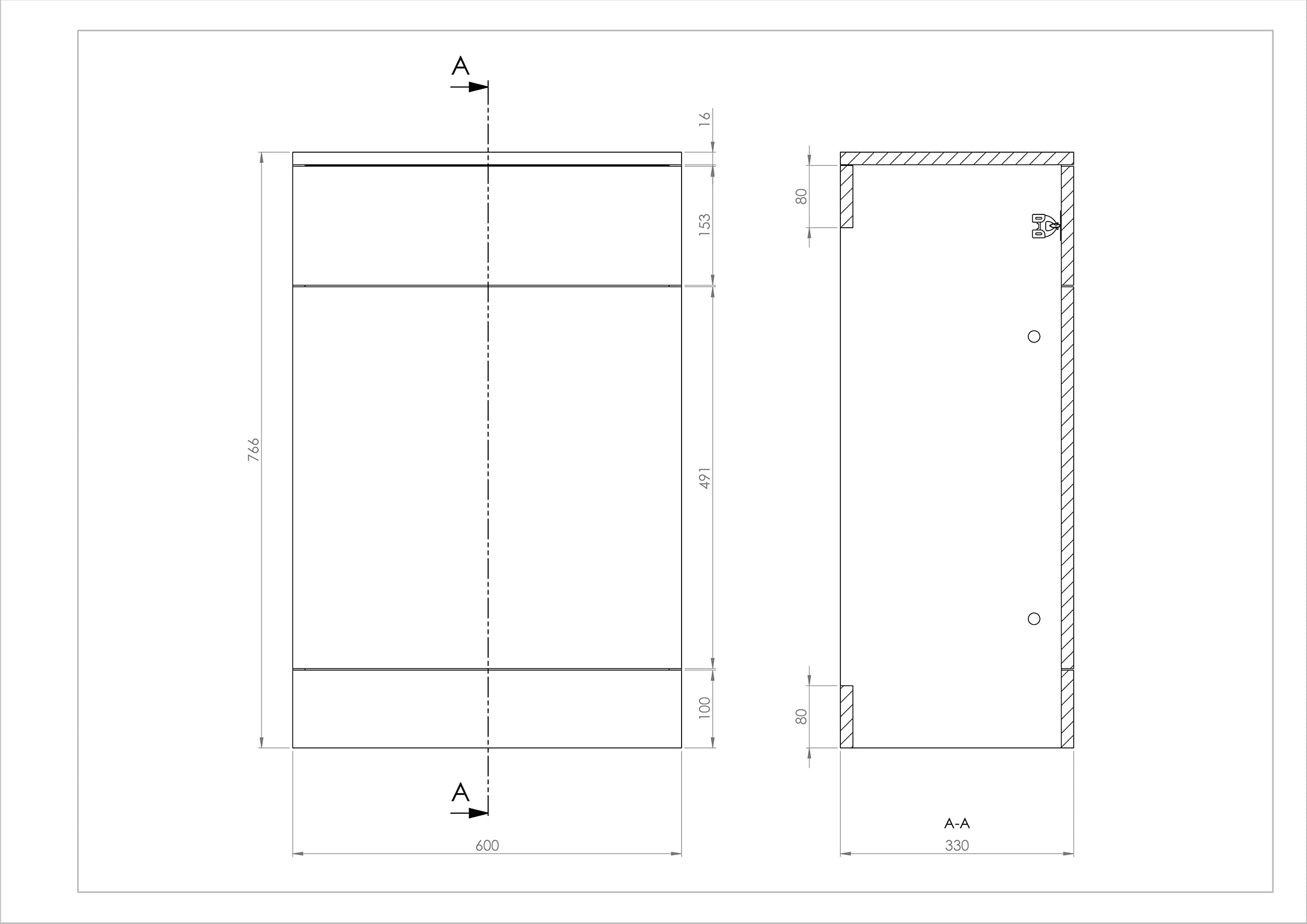 Mars Flatpack 600x330mm WC Unit (to suit 750,850,1050,1200 mm units)