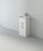 Modern 2 Door Floorstanding Vanity Unit With Basin - White