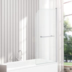 Curved Edge Bath Screen with Towel Rail - 1400 x 800mm