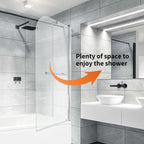 Curved Edge Bath Screen with Towel Rail - 1400 x 800mm