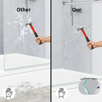 Square Edge Bath Screen with Towel Rail - 1400 x 800mm