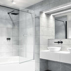 Square Edge Bath Screen with Towel Rail - 1400 x 800mm