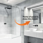 Square Edge Bath Screen with Towel Rail - 1400 x 800mm