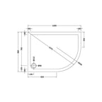 40mm Slate Grey Offset Shower Tray RH for Walk in Wet Room Enclosure Cubicle - 1200 x 900mm