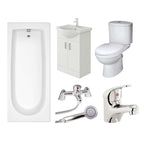 Rosina Vanity Unit, Toilet & Single Ended Bath Bathroom Suite - 1600mm
