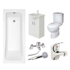 Sophia Vanity Unit, Toilet & Single Ended Bath Bathroom Suite - 1800mm
