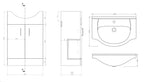 Rosina 1800mm Bath Vanity Basin Unit Toilet & Mixer Taps Bathroom Suite