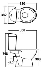 Rosina 1800mm Bath Vanity Basin Unit Toilet & Mixer Taps Bathroom Suite